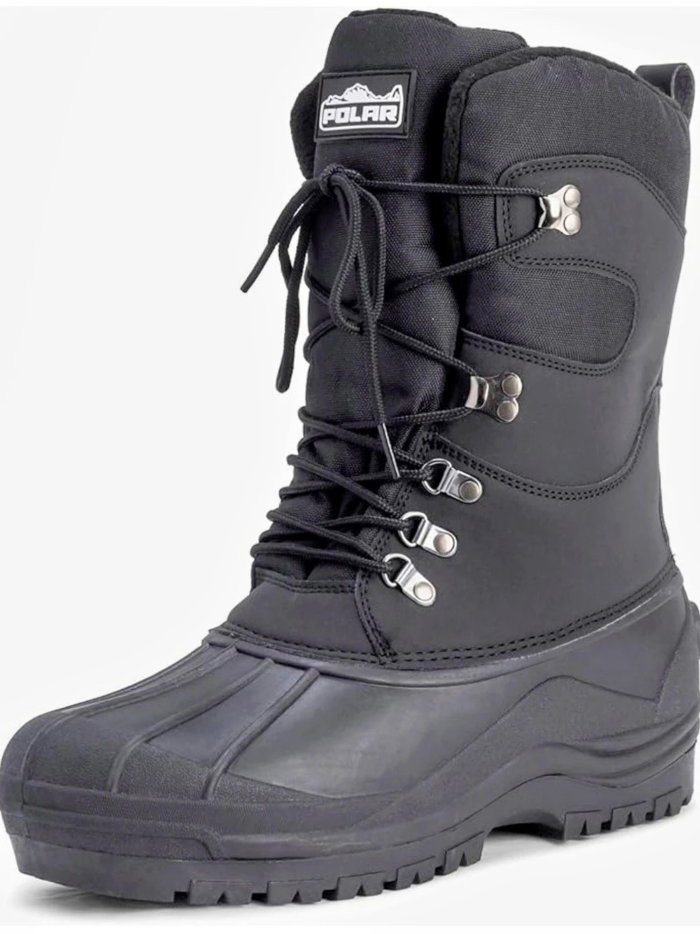 Polar Men's Muck Lace Up Nylon Winter Snow Duck Boots Black Size 11